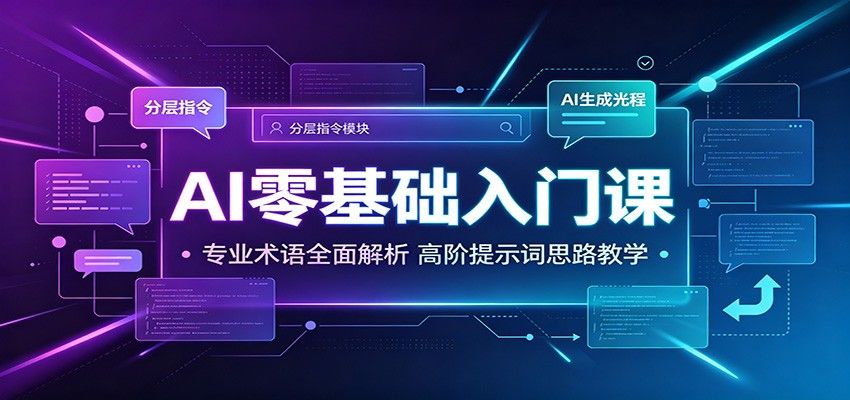 AI零基础入门课：专业术语全面解析，高阶提示词思路教学